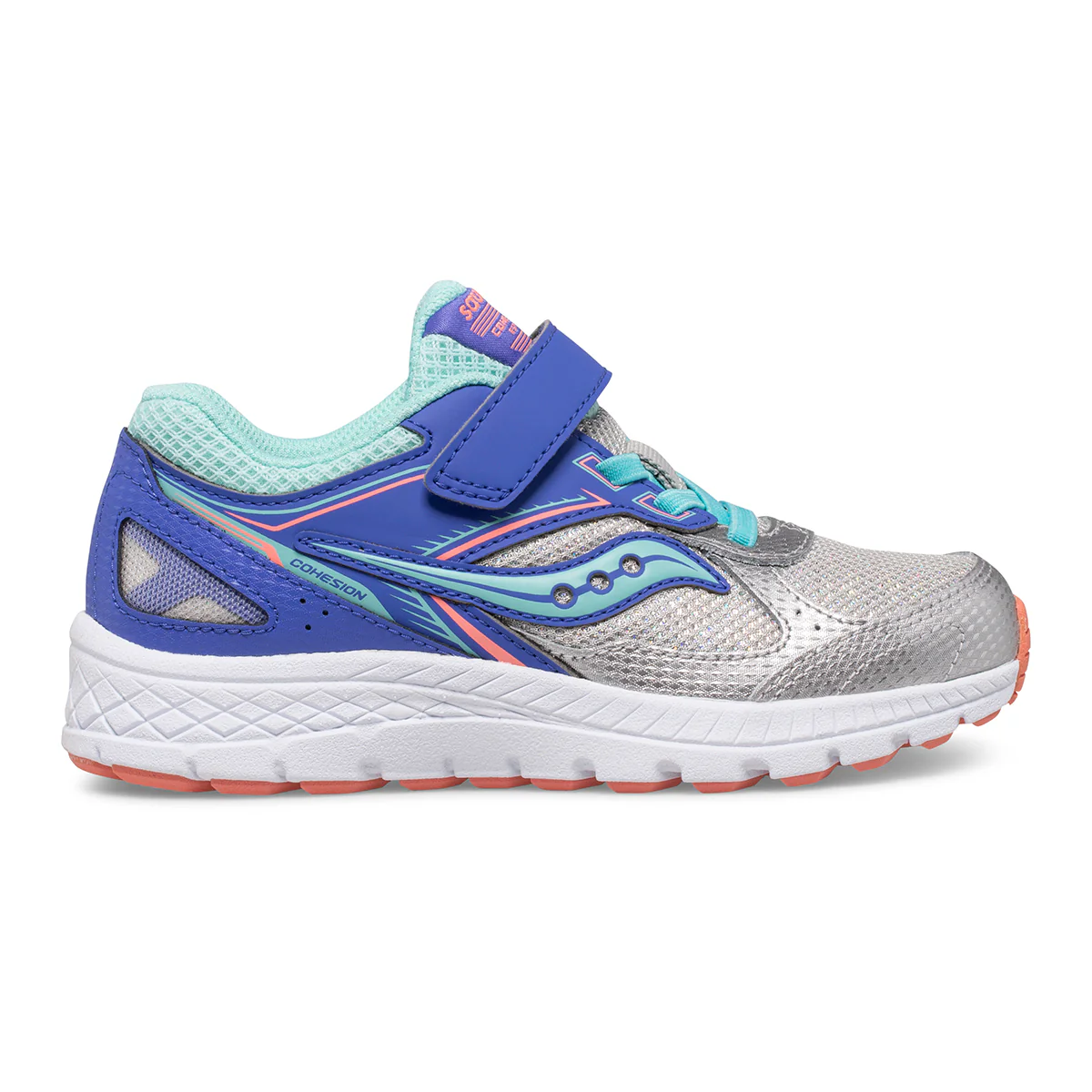 Cohesion 14 A/C Sneaker - Big Kid Silver/Periwinkle/Turq