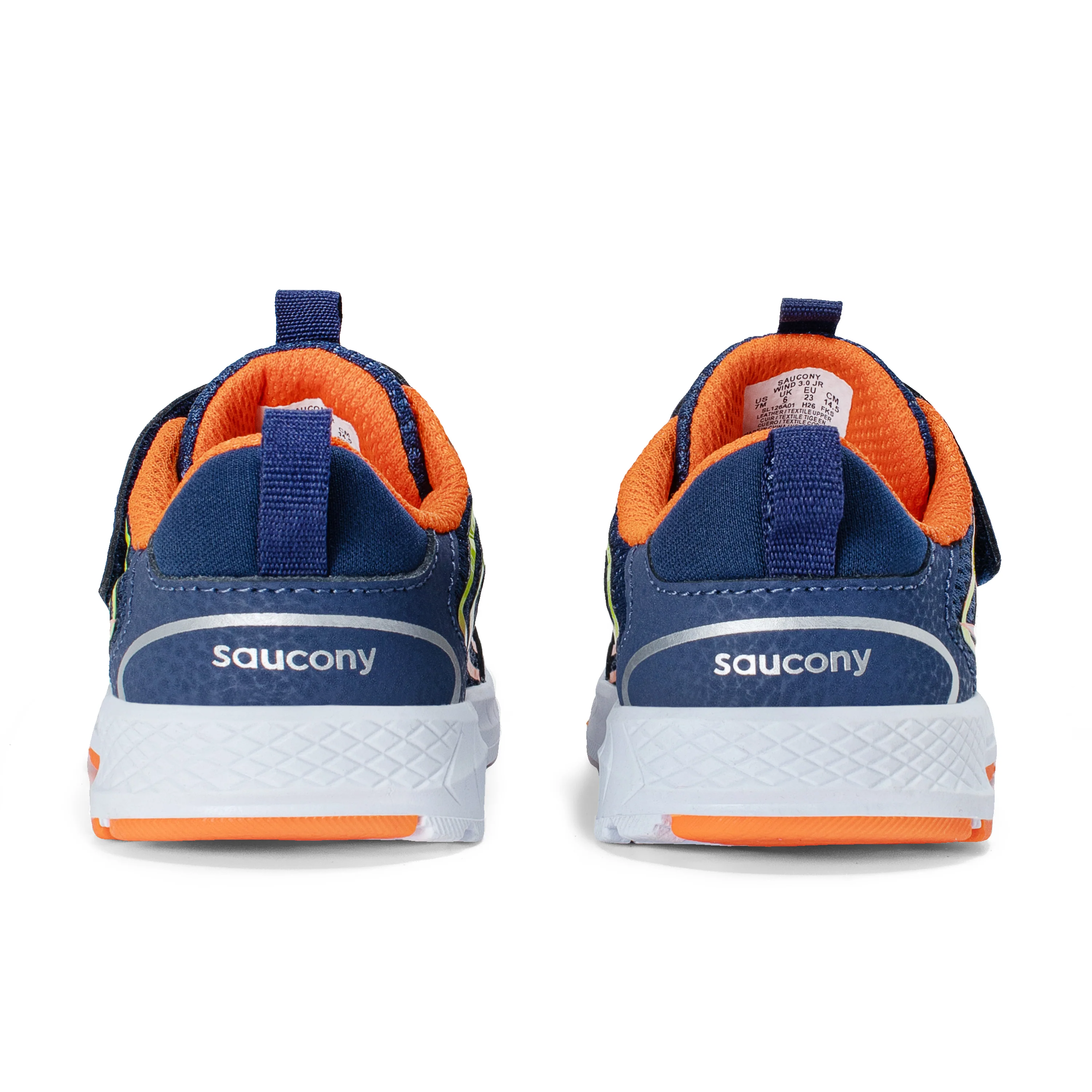 Wind 3.0 Jr. Sneaker - Little Kid Navy/Orange - Image 4